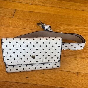 Anthropologie Black and White Polka Dot Crossbody Bag